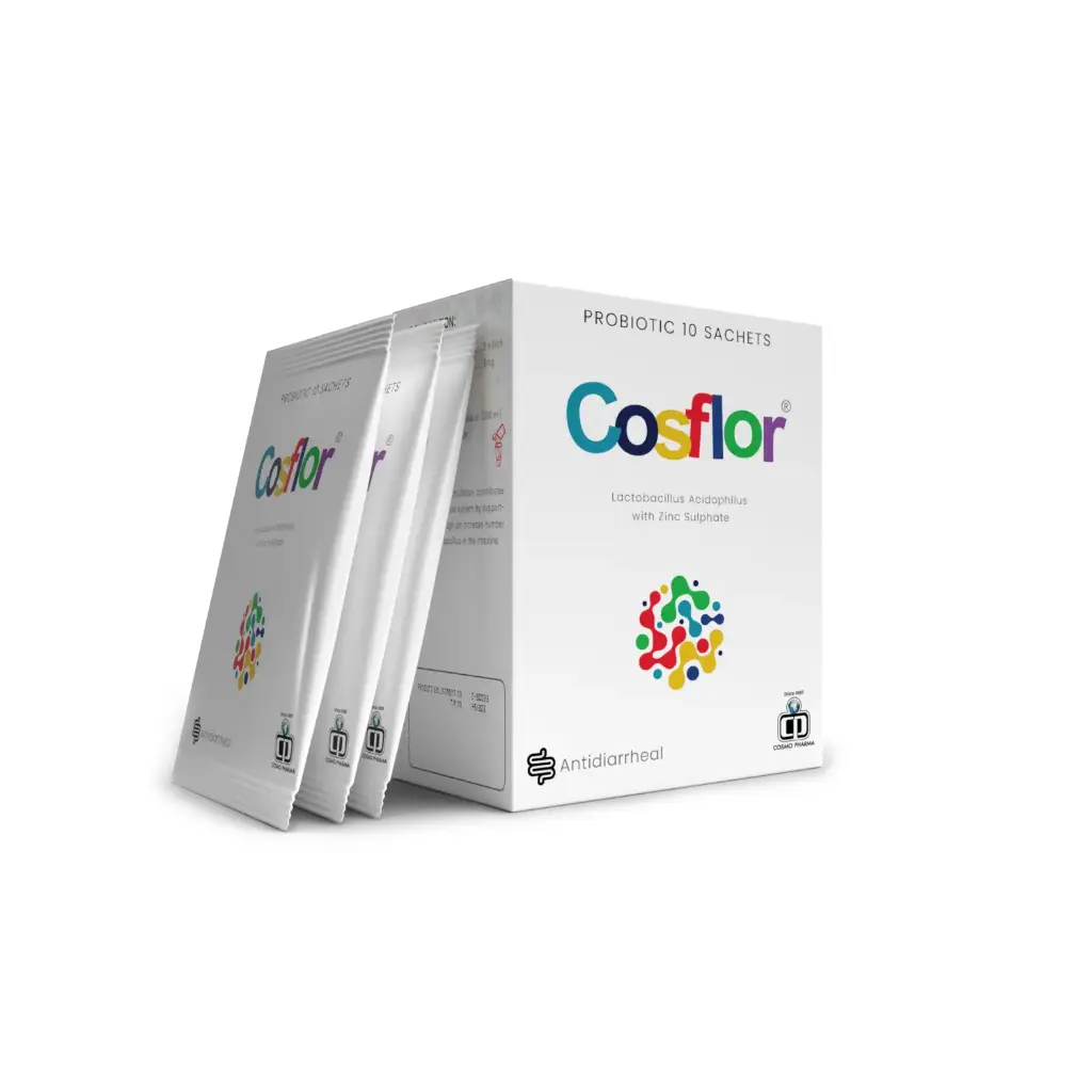 Cosflor Sachet: Happy Tummies Happy Kids the Probiotic Power for Tiny Bellies.