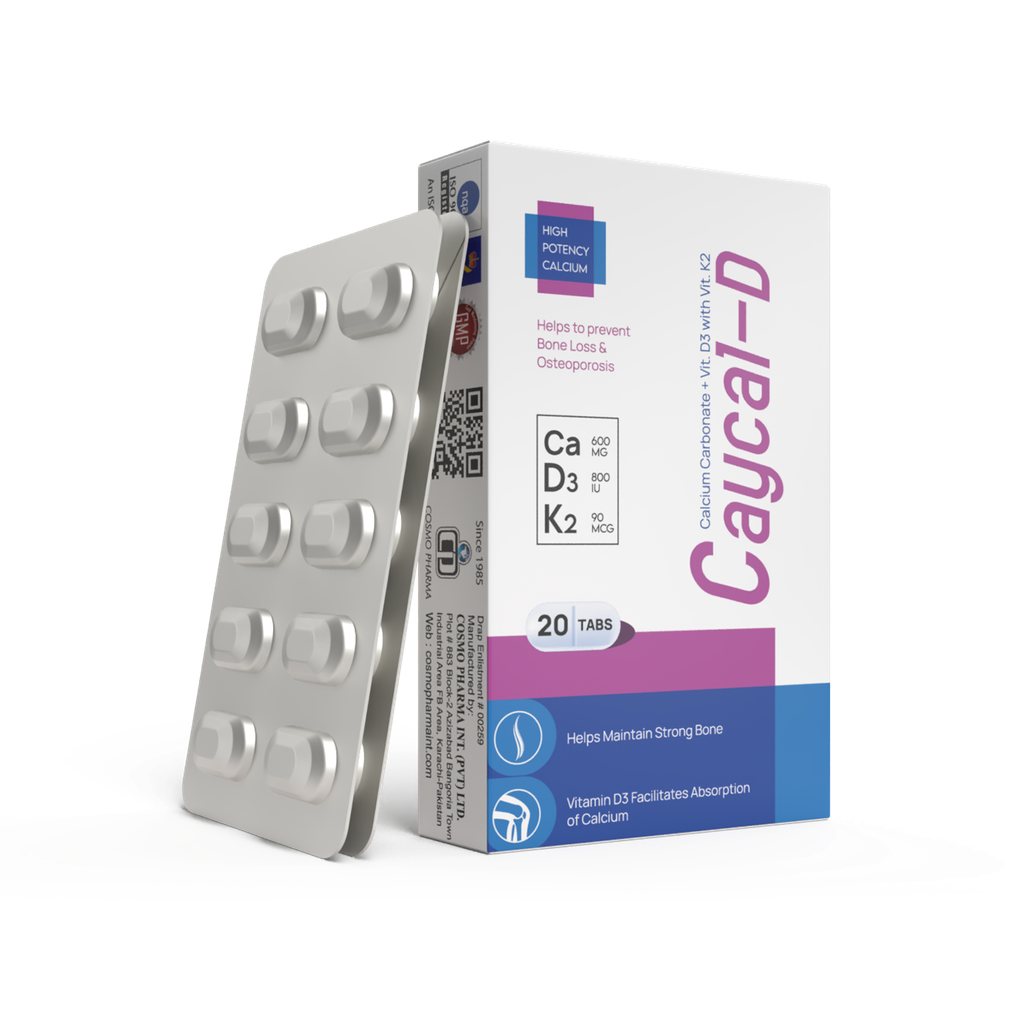 Caycal-D — أقراص كالسيوم وفيتامينا D3 وK2 – 20 قرصًا