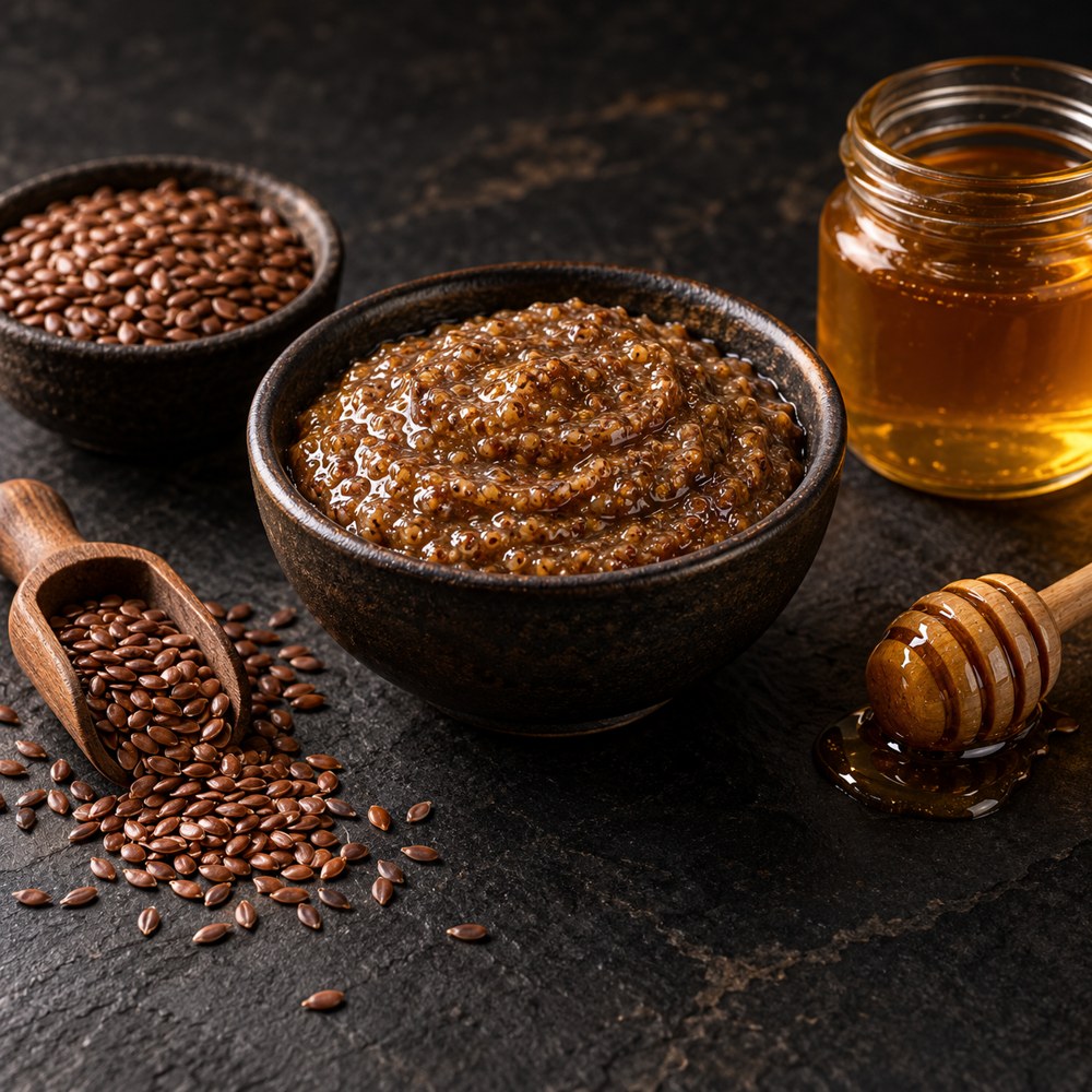 [HTN-2026-15] Flax Seeds & Honey Paste | Tibb e Nabvi