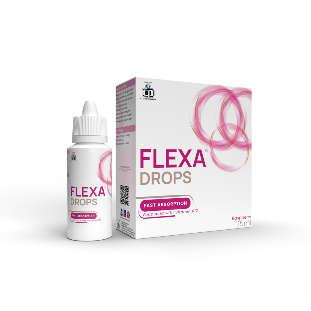 Flexa وٹامن B12 اور فولک ایسڈ قطرے – 15 ملی لیٹر