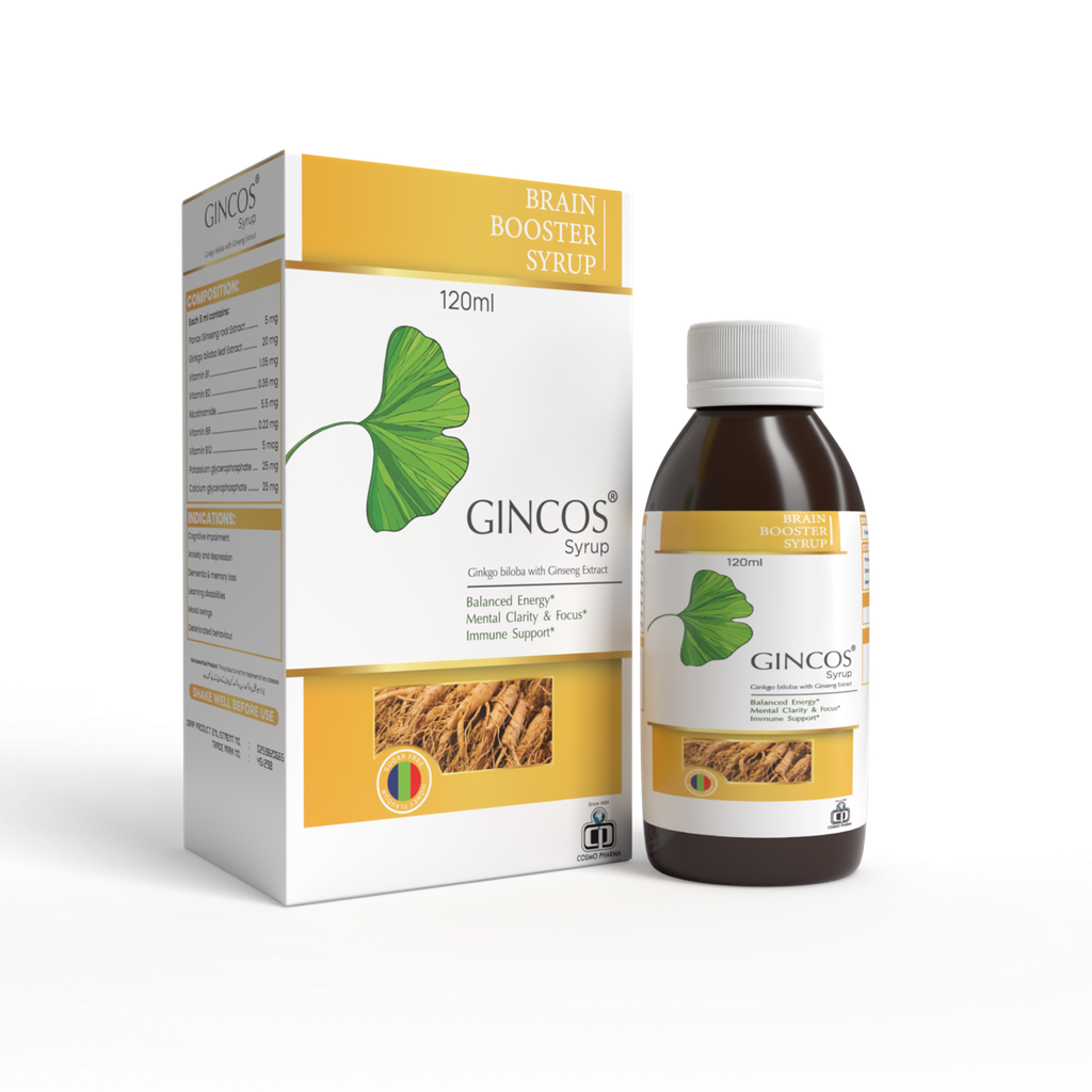 Gincos — معلق بأعشاب وفيتامينات ومعادن – 120 مل